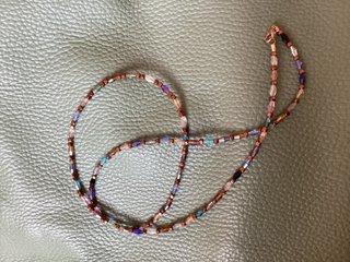 Collar de hematita, cobre y cristal