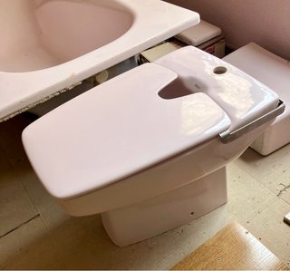 Conjunto baño vintage rosa palo