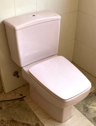 Conjunto baño vintage rosa palo