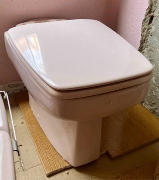 Conjunto baño vintage rosa palo