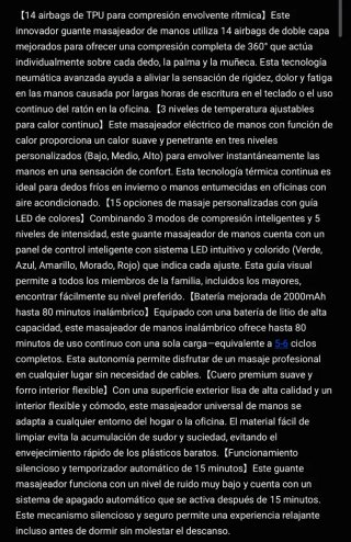 Masajeador de mano con calor - 14 bolsas