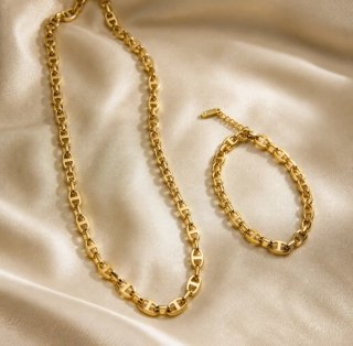 Conjunto Collar y Pulsera Oro 18klt