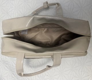 Neceser grande charol beige / Bolso mano