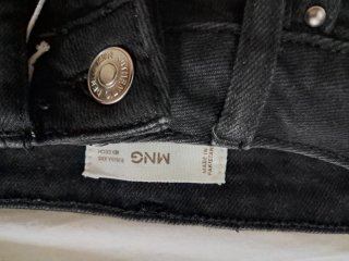 Pantalones vaqueros Mango Teen negros y azul piedr