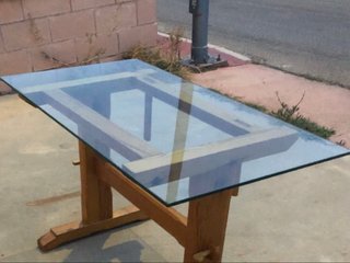 Mesa madera y cristal