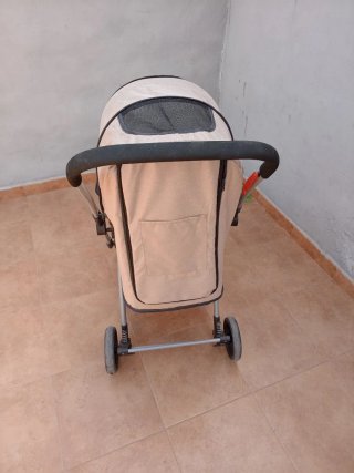 Silla de paseo para mascotas negra y Beige