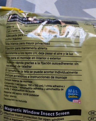 Mosquitera magnética para ventana