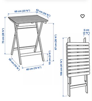 IKEA Askholmen - Conjunto Mesa y 2 Sillas
