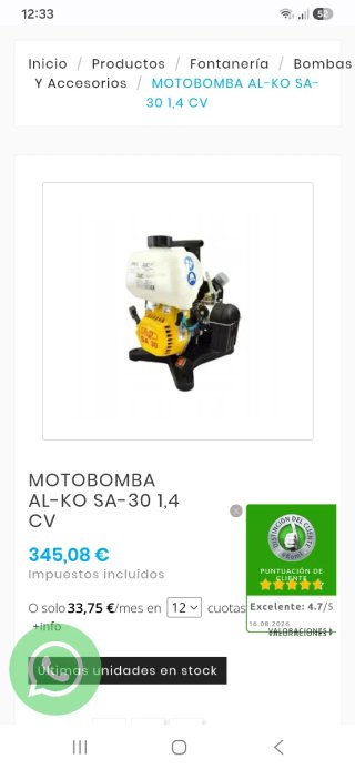 Motor Bomba gasolina 2T