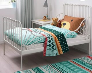 Cama extensible hierro blanca + colchón
