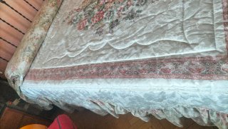 Colcha edredón floral poliéster,