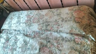 Colcha edredón floral poliéster,