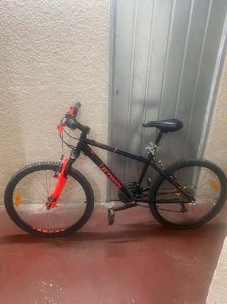 Bicicleta Rockrider 500 Infantil Negra/Naranja