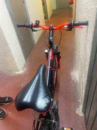 Bicicleta Rockrider 500 Infantil Negra/Naranja