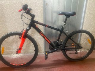 Bicicleta Rockrider 500 Infantil Negra/Naranja