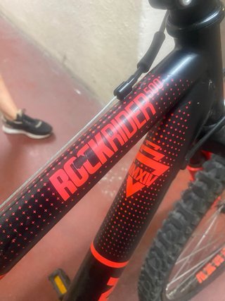 Bicicleta Rockrider 500 Infantil Negra/Naranja