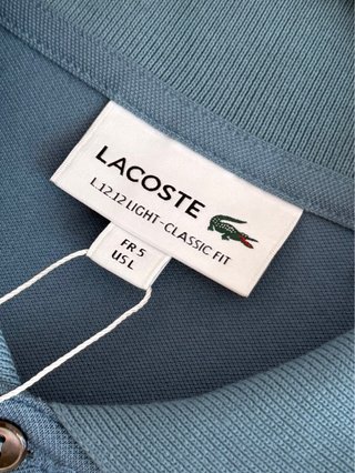 Polo Lacoste Azul acero con Cocodrilo Ciclista
