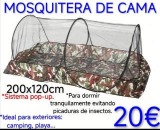 Mosquitera de cama 200x120cm pop-up