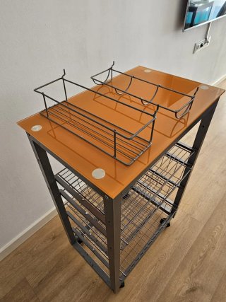 Estantería auxiliar cocina cristal metal