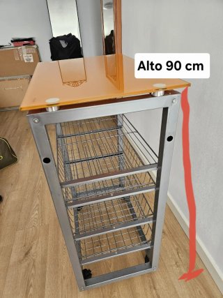 Estantería auxiliar cocina cristal metal