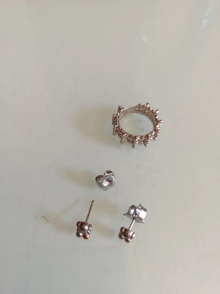 Conjunto Tous Anillo y Pendientes 3D