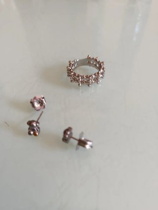 Conjunto Tous Anillo y Pendientes 3D