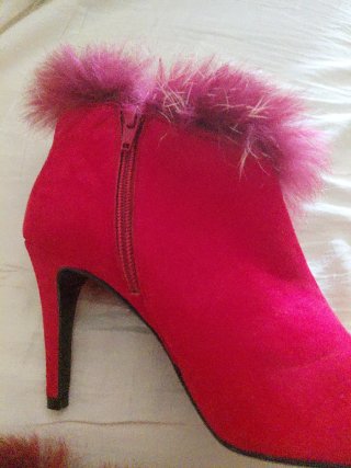 Botines Sachelle  ante rosa/rojo t.37