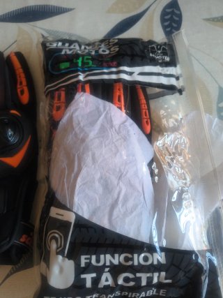 Guantes Moto Talla S-M Negro/Naranja