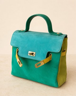 Bolso Piel Ante Valentino Verde/Turquesa