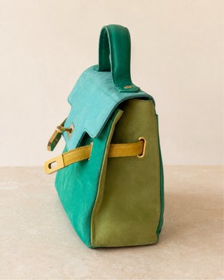 Bolso Piel Ante Valentino Verde/Turquesa