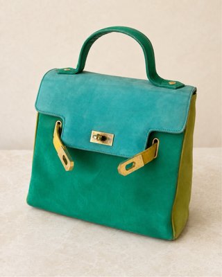Bolso Piel Ante Valentino Verde/Turquesa