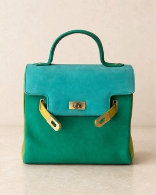 Bolso Piel Ante Valentino Verde/Turquesa