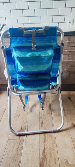 Silla de Playa Plegable Azul y Turquesa, poco uso