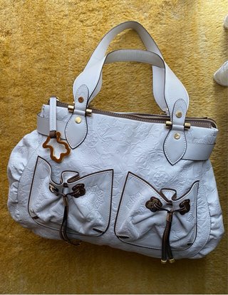 Bolso Tous Blanco Piel Flores