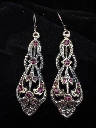 Pendientes Vintage años 60-70 Art Déco con Strass.