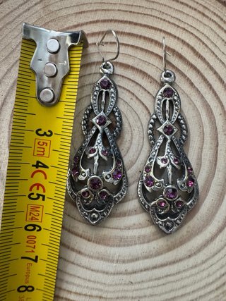 Pendientes Vintage años 60-70 Art Déco con Strass.