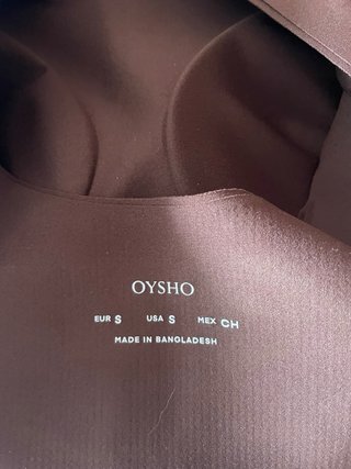 Top Oysho marrón espalda descubierta
