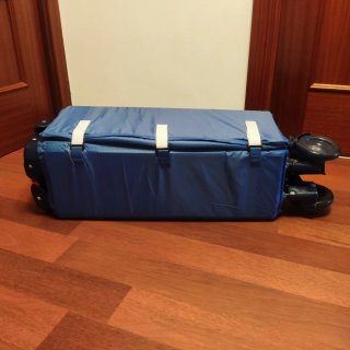 Cuna de viaje azul