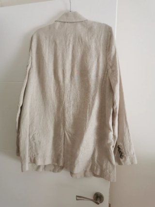 Blazer Lino Zara Beige
