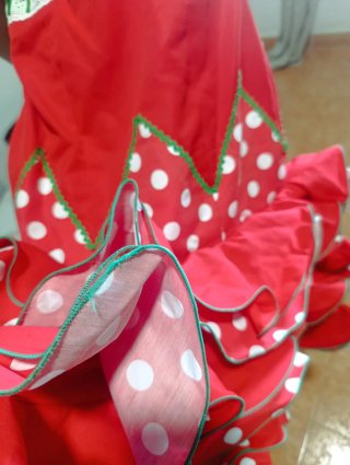 Vestido Flamenca Lunares Rojo y Blanco ,Guadalupe