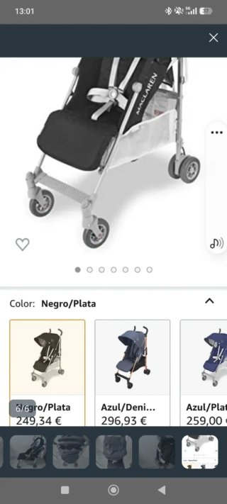 Silla de paseo Maclaren negra