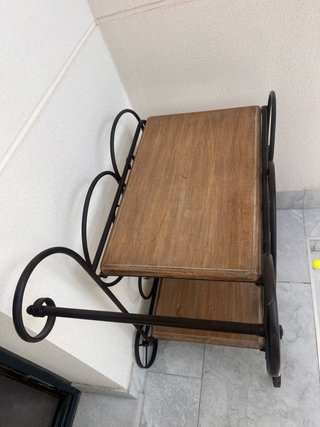 Carrito camarera forja y madera