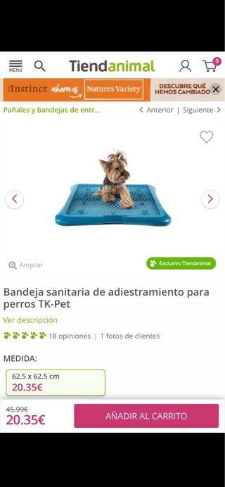 Orinal para perros