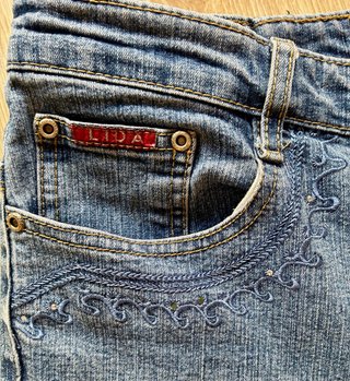 Pantalón vaquero capri azul