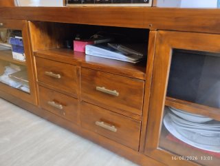 Mueble TV Banak Madera y Cristal