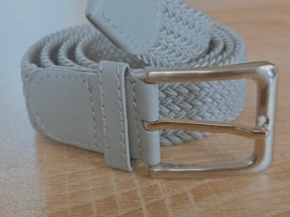 Cinturón elástico trenzado gris