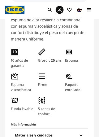 Colchón Ikea Akrehamn 140x200