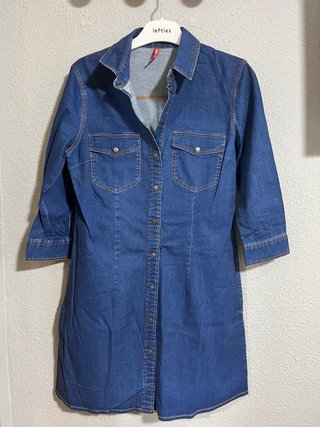 Vestido vaquero camisero manga 3/4