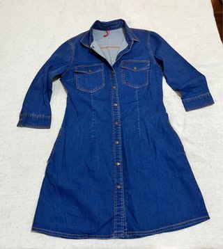 Vestido vaquero camisero manga 3/4