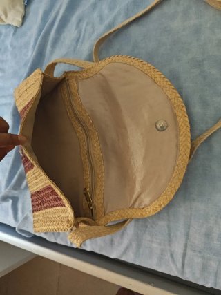 Bolso vintage/boho beige y marrón